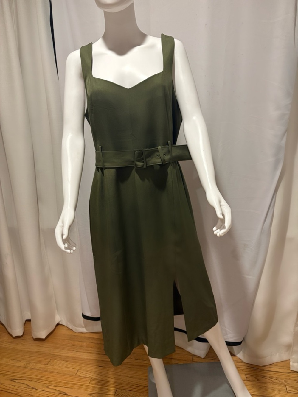 Banana Republic Olive Belted Midi Dress